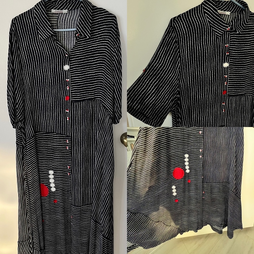 New vintage buttoned striped maxi dress.